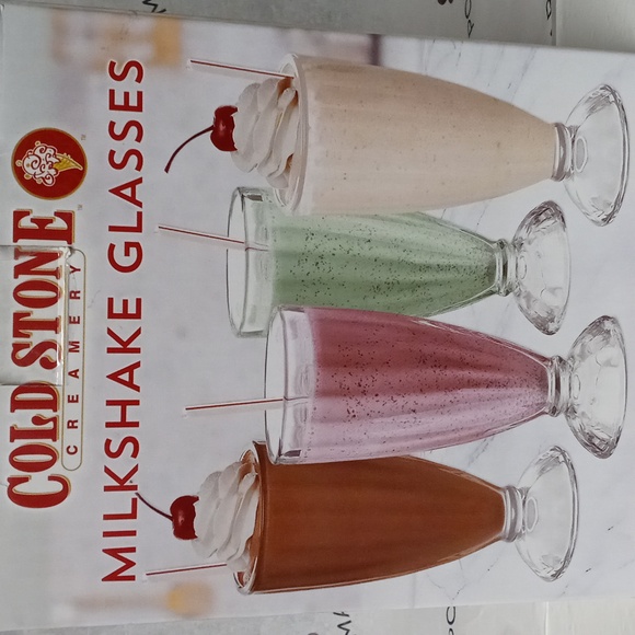 Milk Shake Glasses Cold Stone Creamery 2pc Glass New - Picture 2 of 5